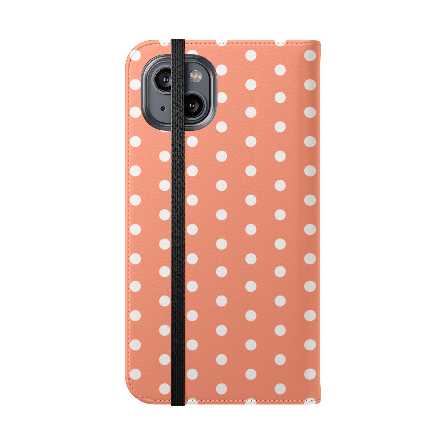 Polka Dot Flip Phone Case — Salmon Polka Dot Wallet Cover