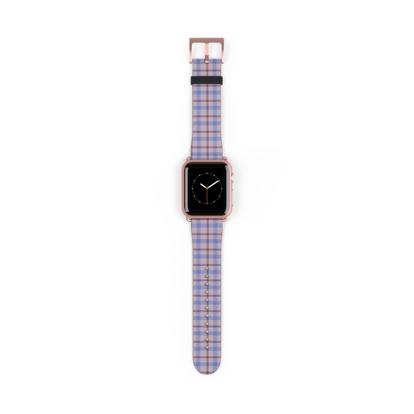 Lavender plaid Apple Watch band with pastel check pattern, cute watch band for women, faux leather strap, spring accessory