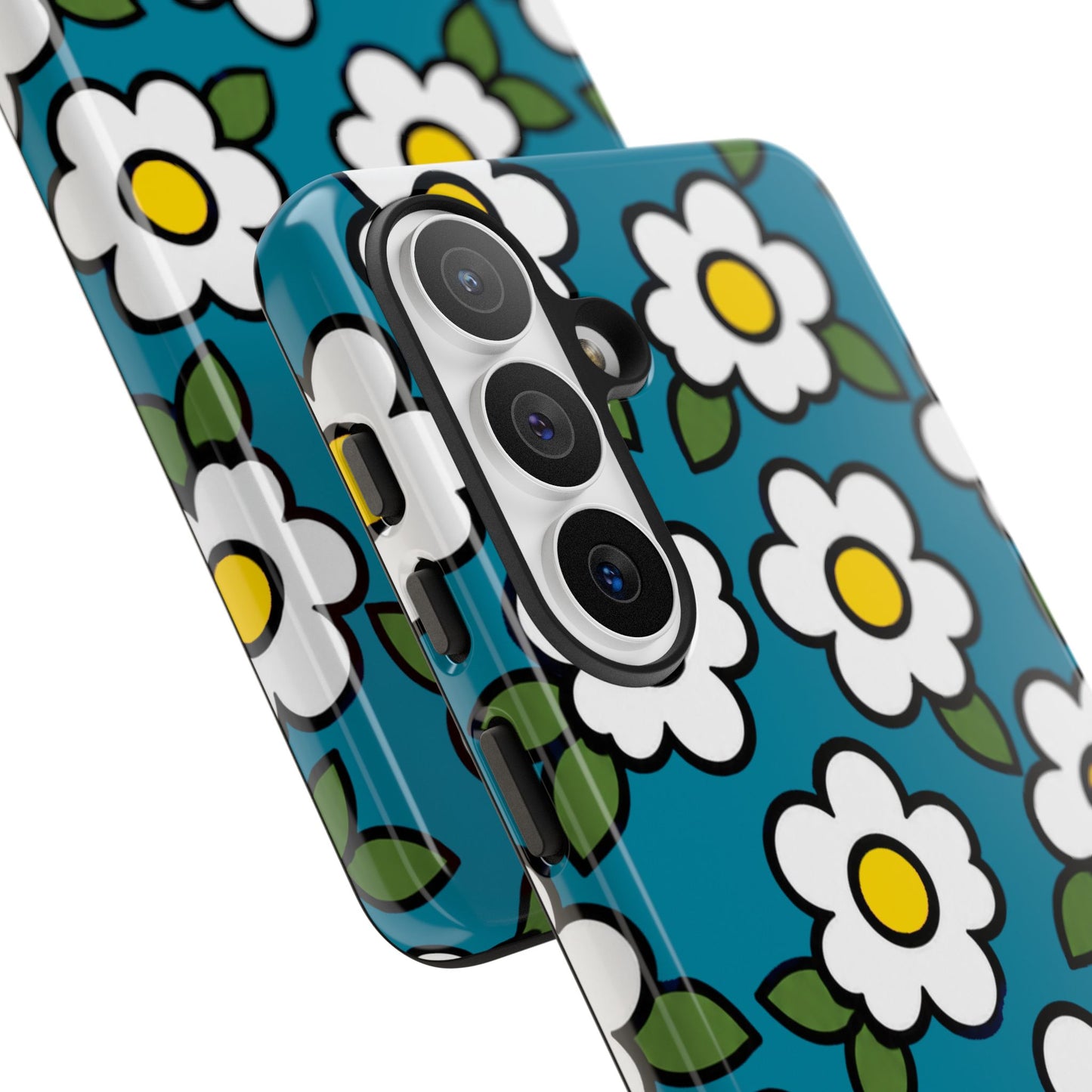 Blue Daisy Tough Phone Case — Floral Protective iPhone Cover