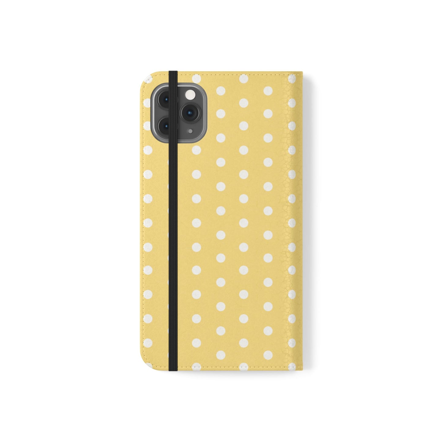 Polka Dot Flip Phone Case — Yellow Polka Dot Wallet Cover