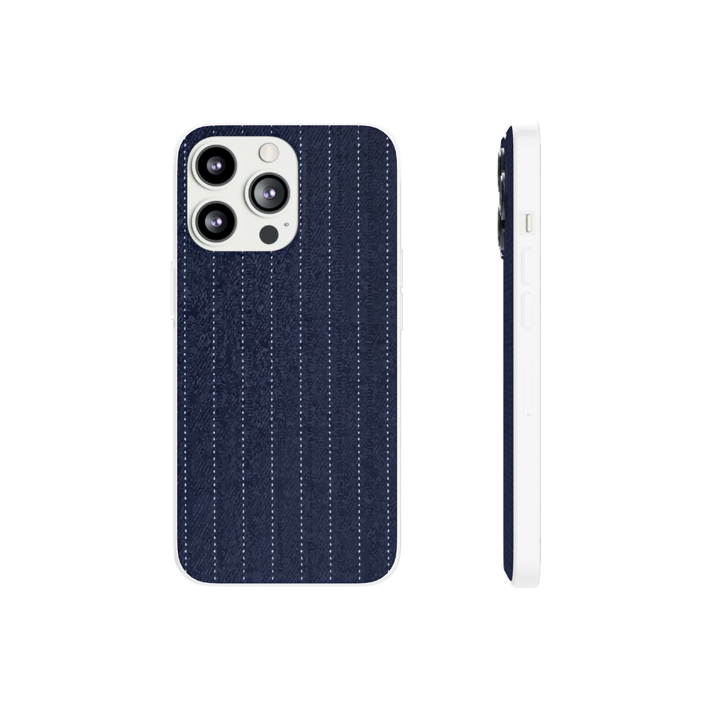 Navy Pinstripe Flexi Phone Case for Apple iPhone, Samsung Galaxy.