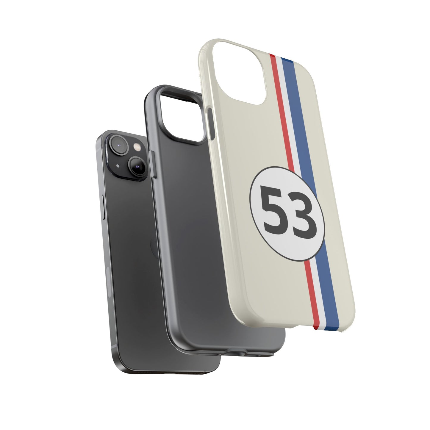 Racing Stripe Personalised Number Tough Phone Case for Apple iPhone, Samsung Galaxy and Google Pixel.