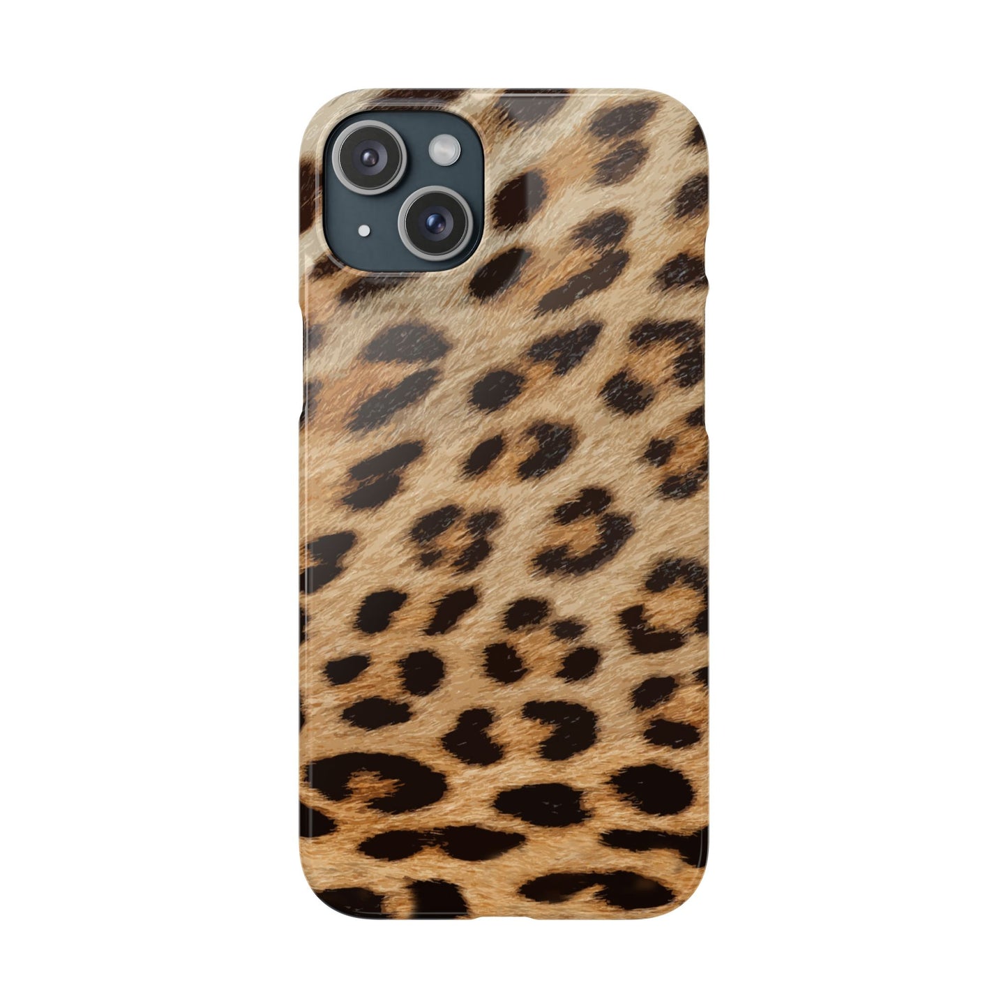 Leopard Print Slim Phone Case for Apple iPhone, Samsung Galaxy and Google Pixel.