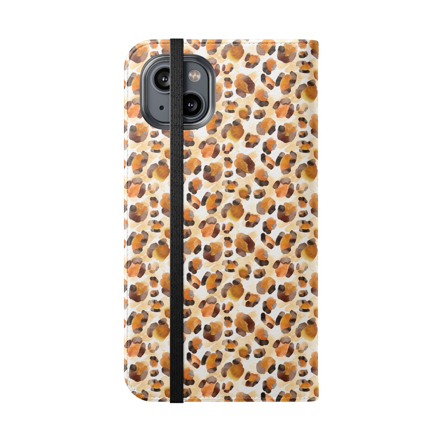 Leopard Print Flip Phone Case — Wallet Flip Case with Card Slots