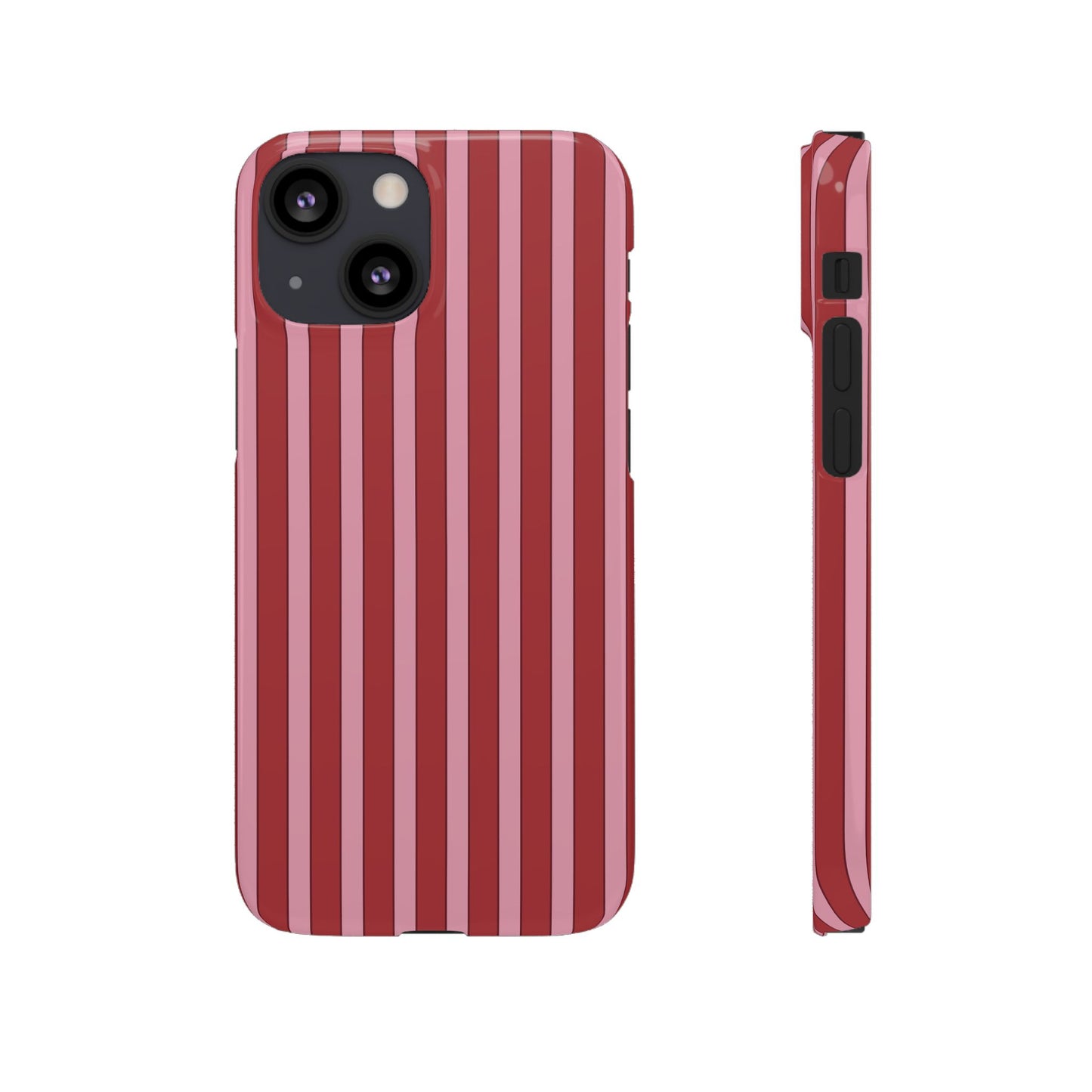 Striped Red Snap Phone Case — Slim Phone Cover for Apple iPhone and Samsung Galaxy.
