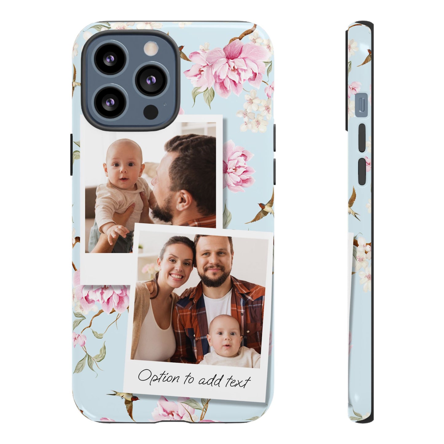 Two image Personalised Floral Photo Collage Tough Case — Personalised Family Phone Case