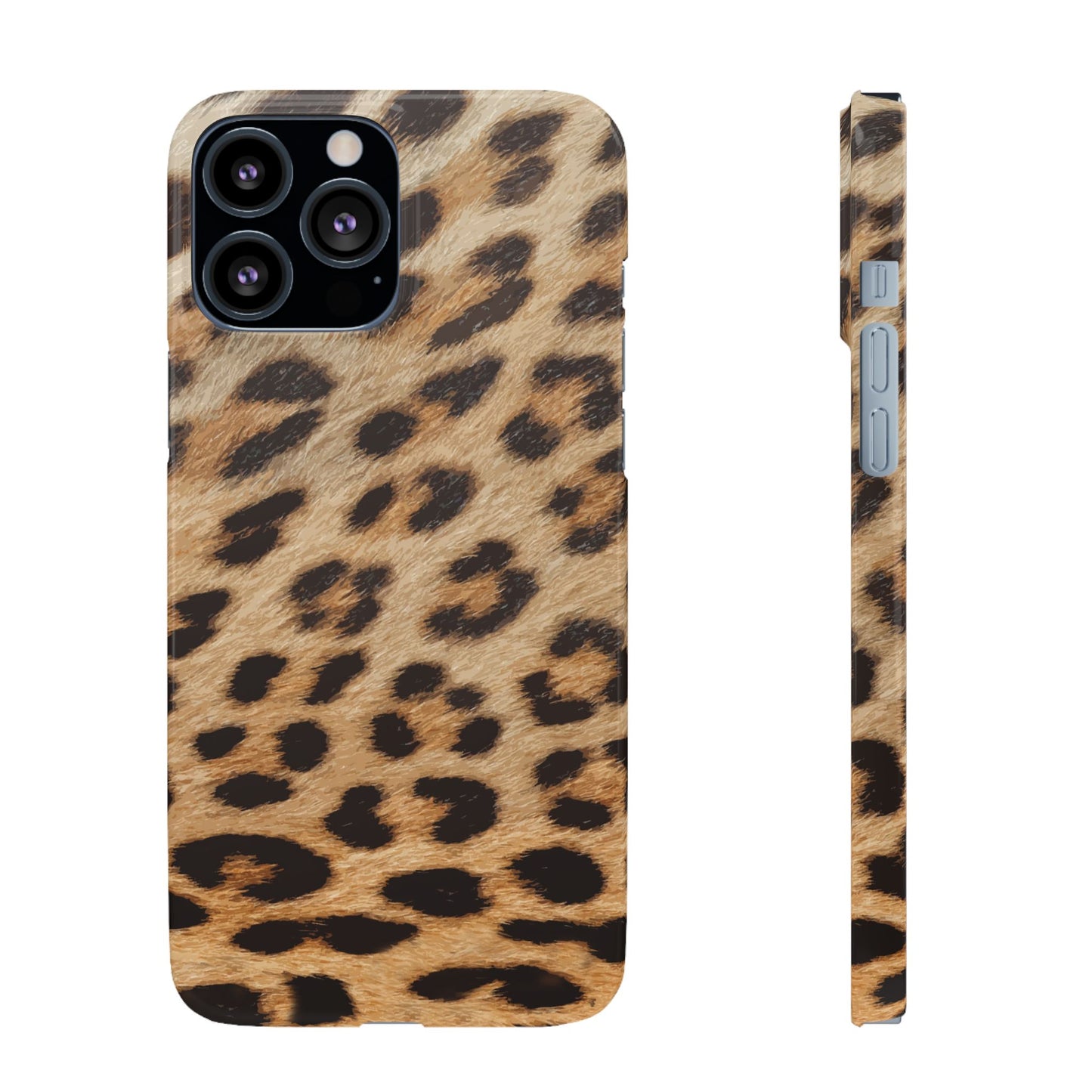 Leopard Print Slim Phone Case for Apple iPhone, Samsung Galaxy and Google Pixel.