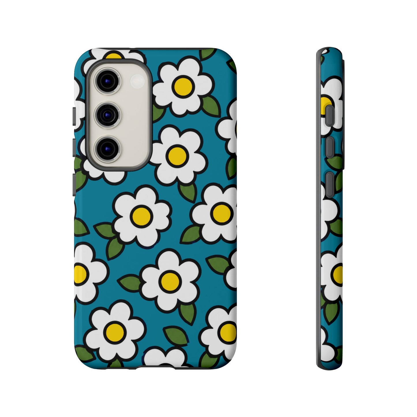 Blue Daisy Tough Phone Case — Floral Protective iPhone Cover
