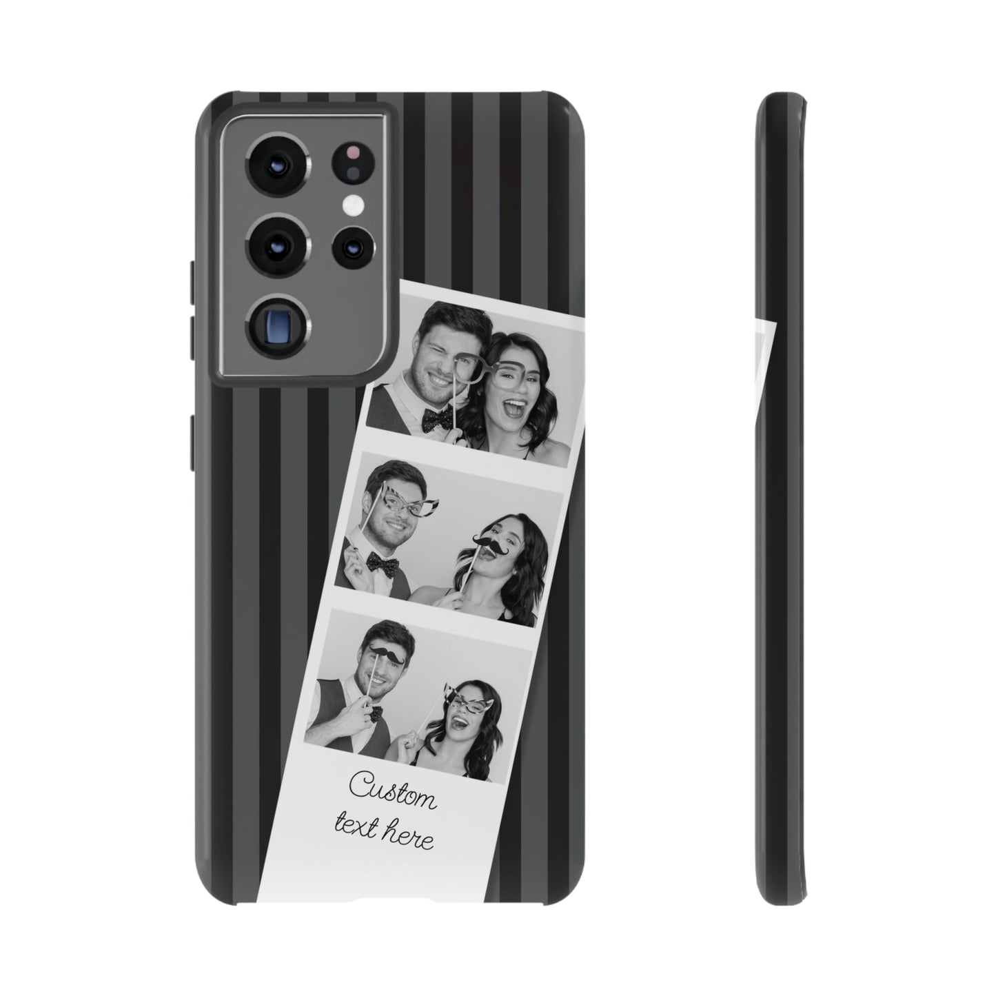 Customisable Three Image Retro Photobooth Design Tough Case for Apple iPhone, Samsung Galaxy and Google Pixel.