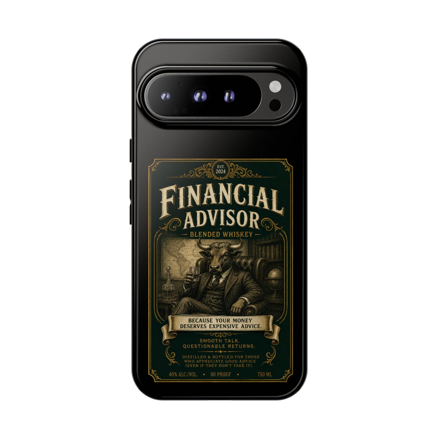 Financial Advisor Phone Case — Vintage Whiskey Label Design