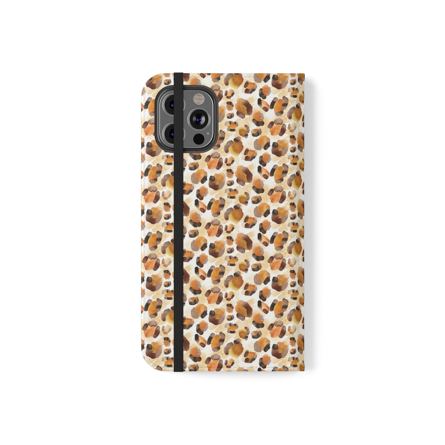 Leopard Print Flip Phone Case — Wallet Flip Case with Card Slots