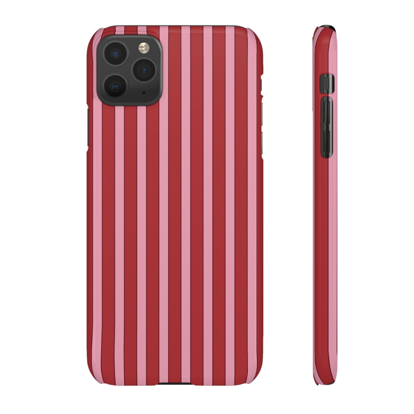 Striped Red Snap Phone Case — Slim Phone Cover for Apple iPhone and Samsung Galaxy.