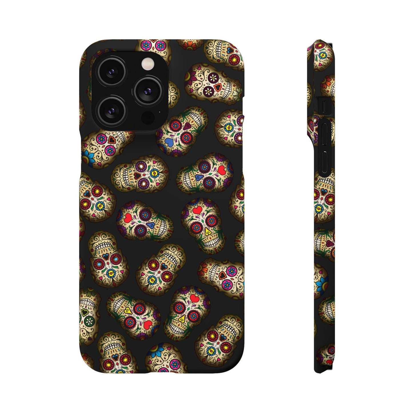 Sugar Skull — Day of the Dead Floral Slim Case for Apple iPhone, Samsung Galaxy and Google Pixel.