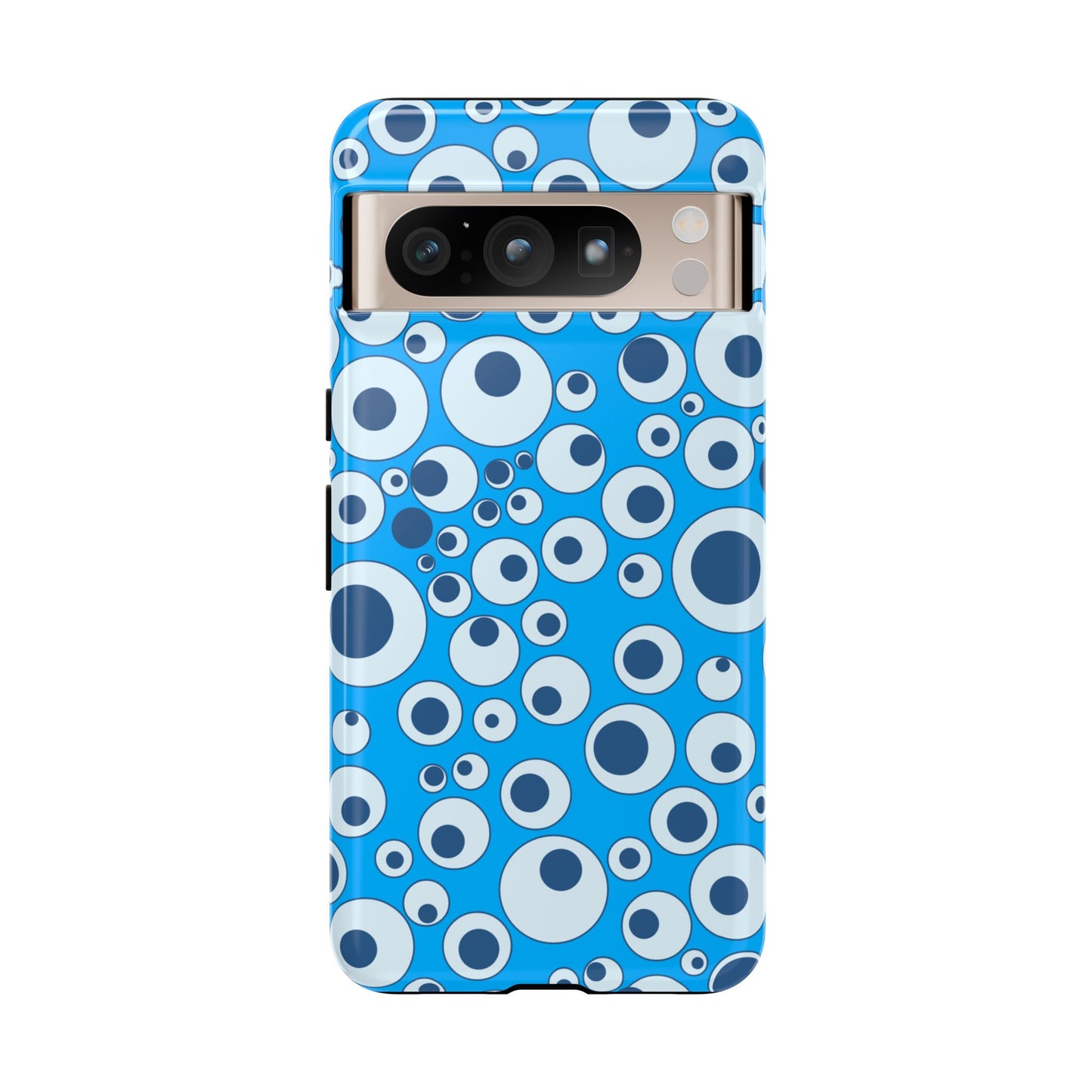 Blue Bubble Pattern Tough Phone Case — Retro Pop Circles Design