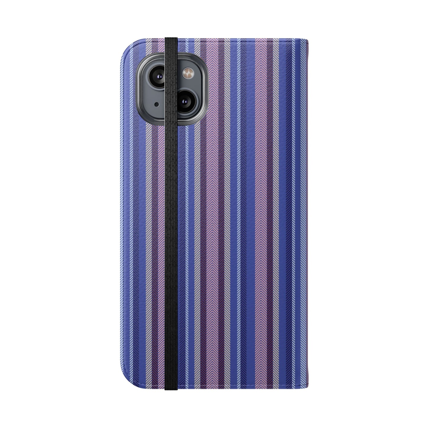 Striped Blue Flip Phone Case — Wallet Folio Phone Cover