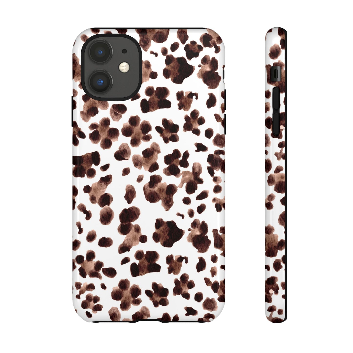 Brown Cowhide Print Phone Case — Tough Protective iPhone Cover