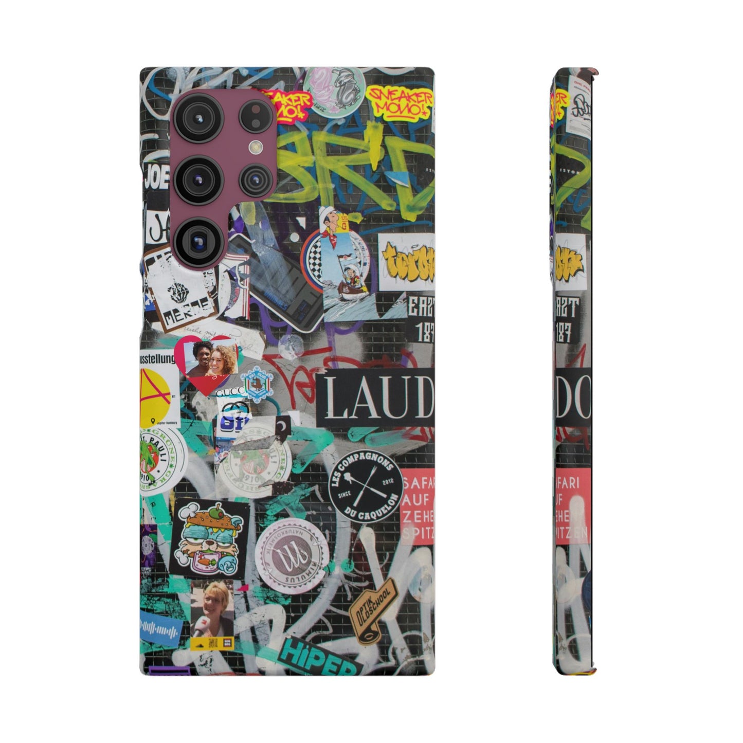 Sticker Bomb Personalised Graffiti Slim Phone Case for Apple iPhone, Samsung Galaxy and Google Pixel.