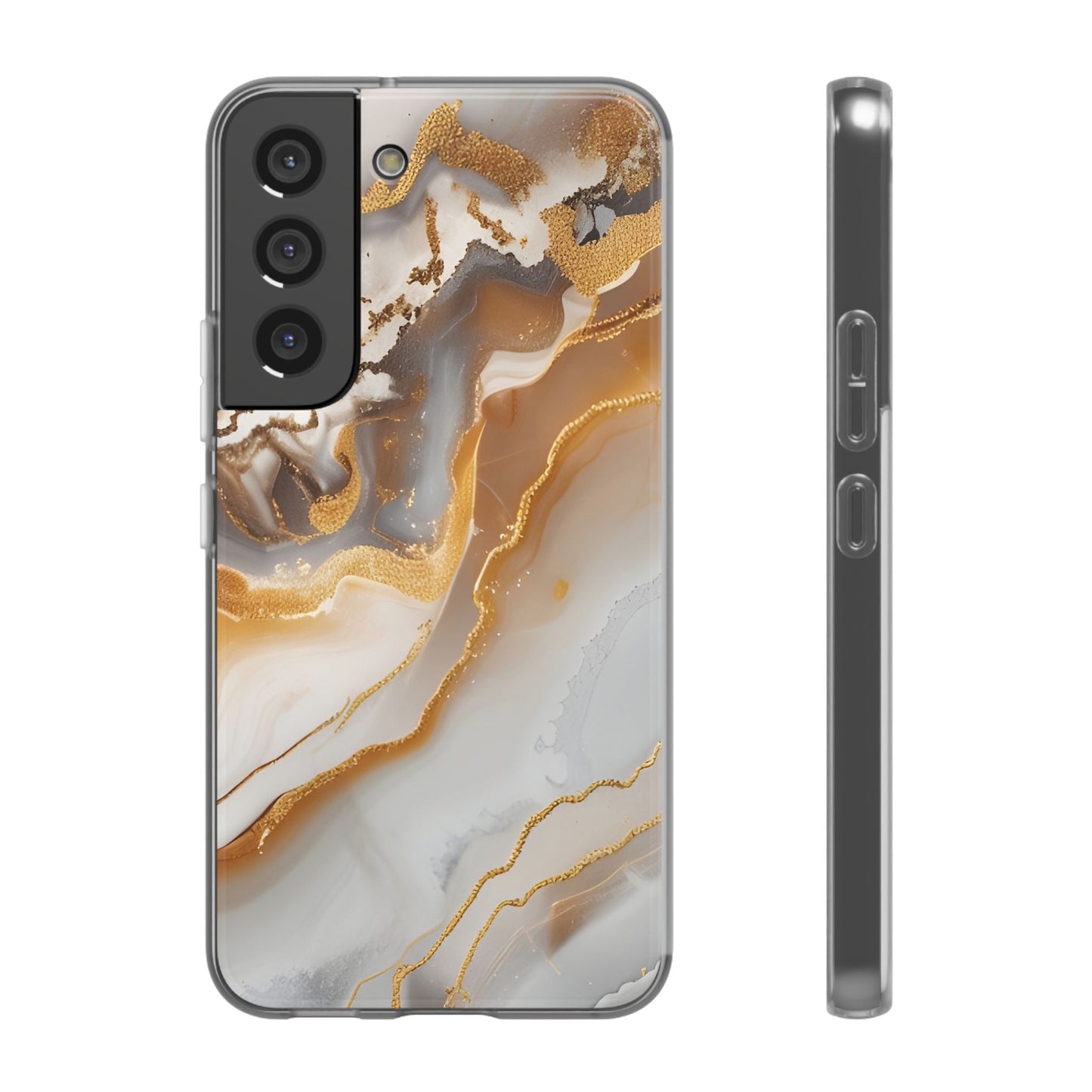 Gold Marble Flexi Phone Case for Apple iPhone and Samsung Galaxy.