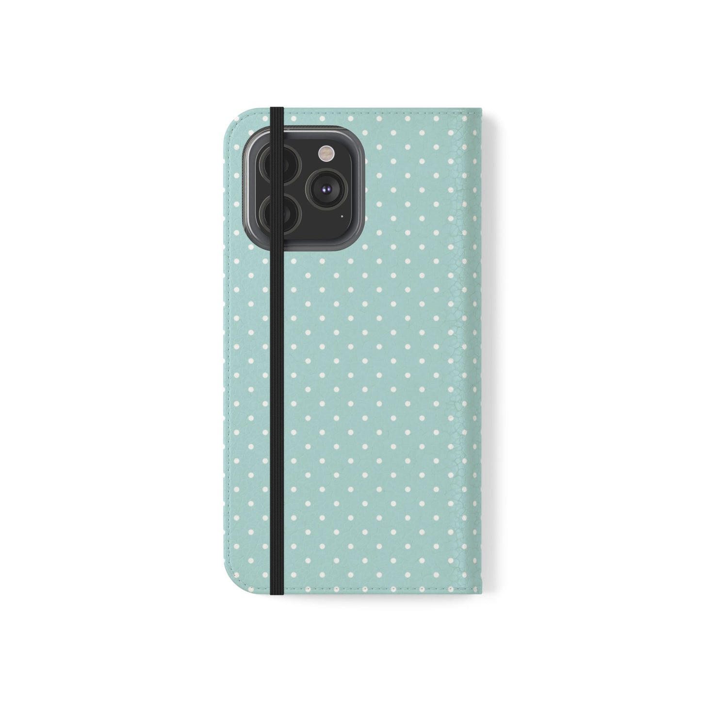Polka Dot Flip Phone Case — Pastel Blue Polka Dot Wallet Cover