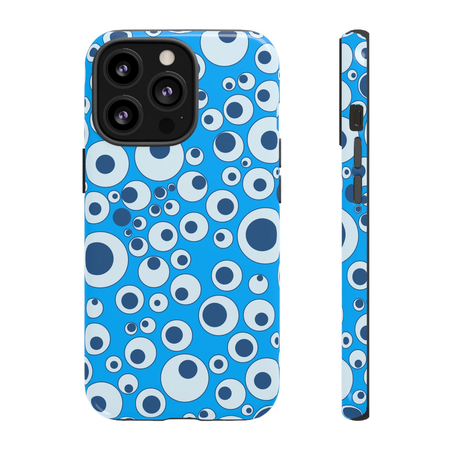 Blue Bubble Pattern Tough Phone Case — Retro Pop Circles Design