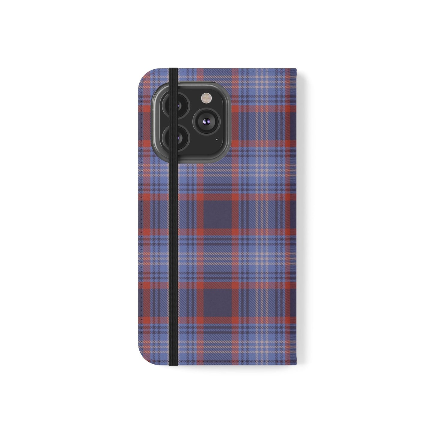 Tartan Flip Phone Case — Red & Purple Plaid Wallet Cover