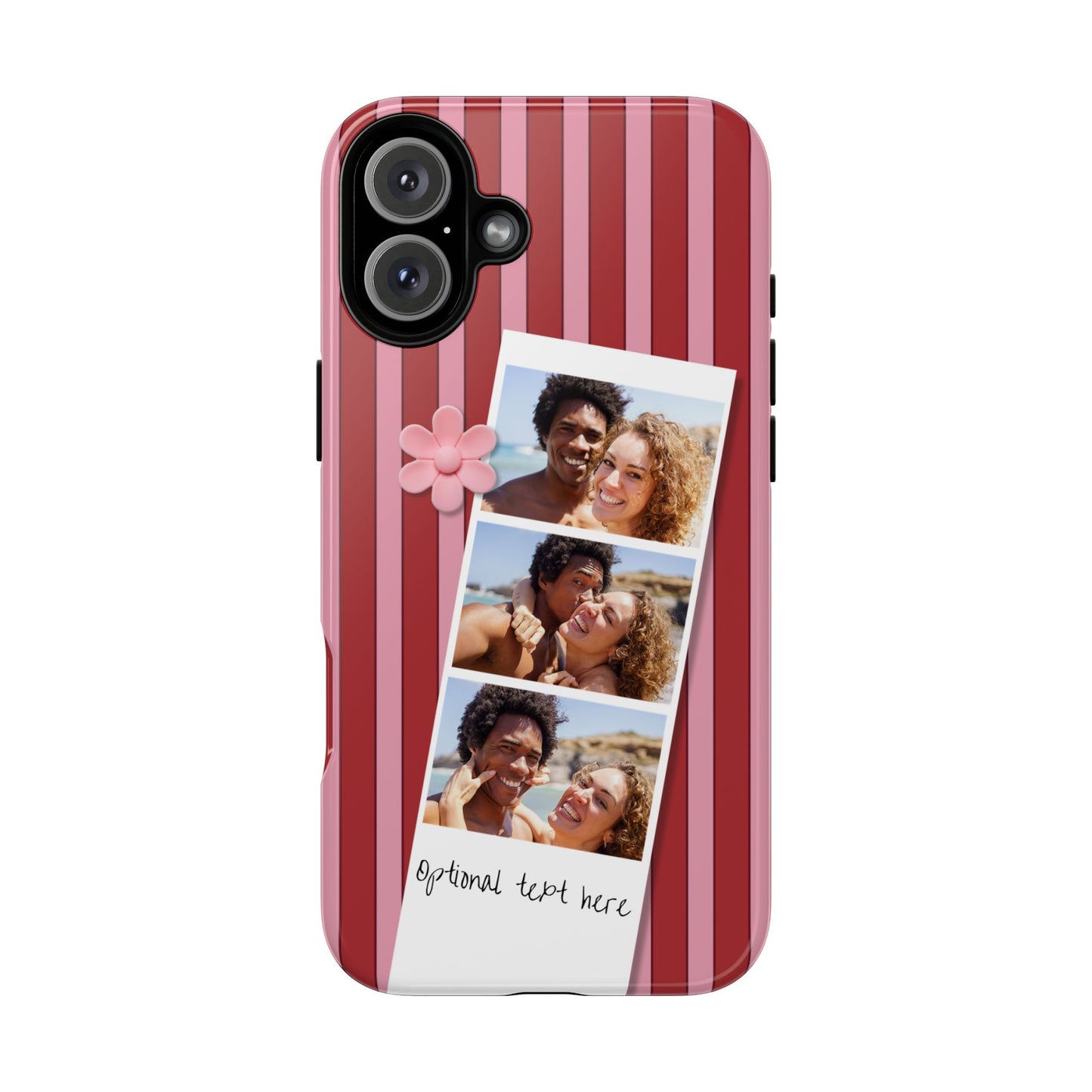 Customisable Three Photo Personalised Collage Tough Phone Case for Apple iPhone, Samsung Galaxy and Google Pixel.
