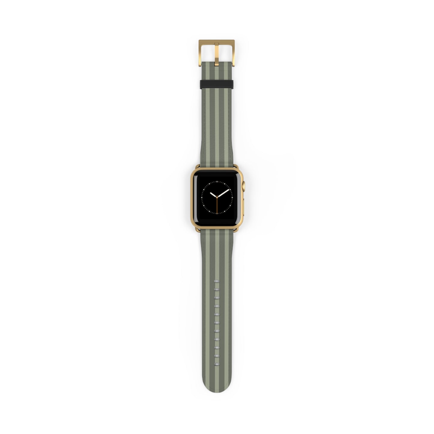 Striped Olive Green Watch Band — Durable Silicone Apple Watch Strap