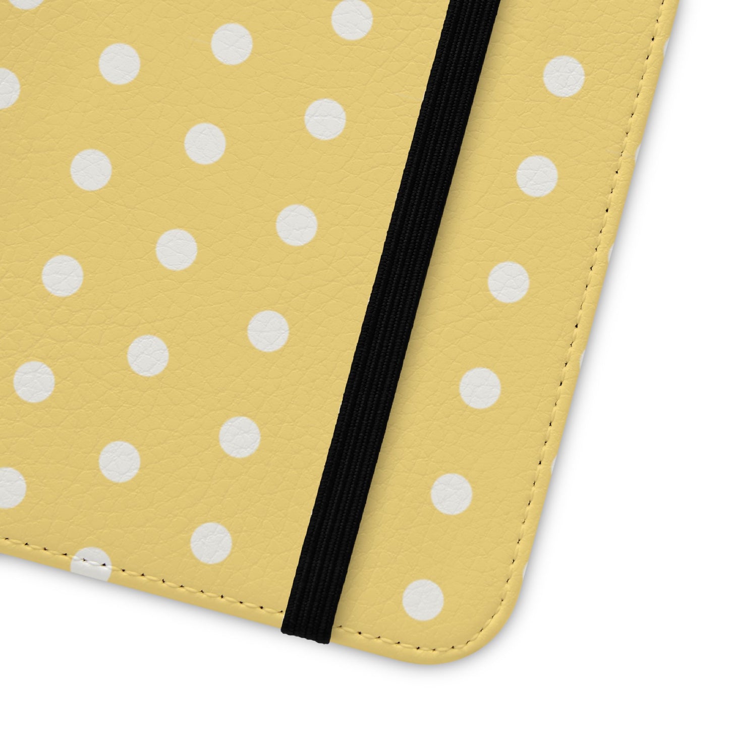 Polka Dot Flip Phone Case — Yellow Polka Dot Wallet Cover