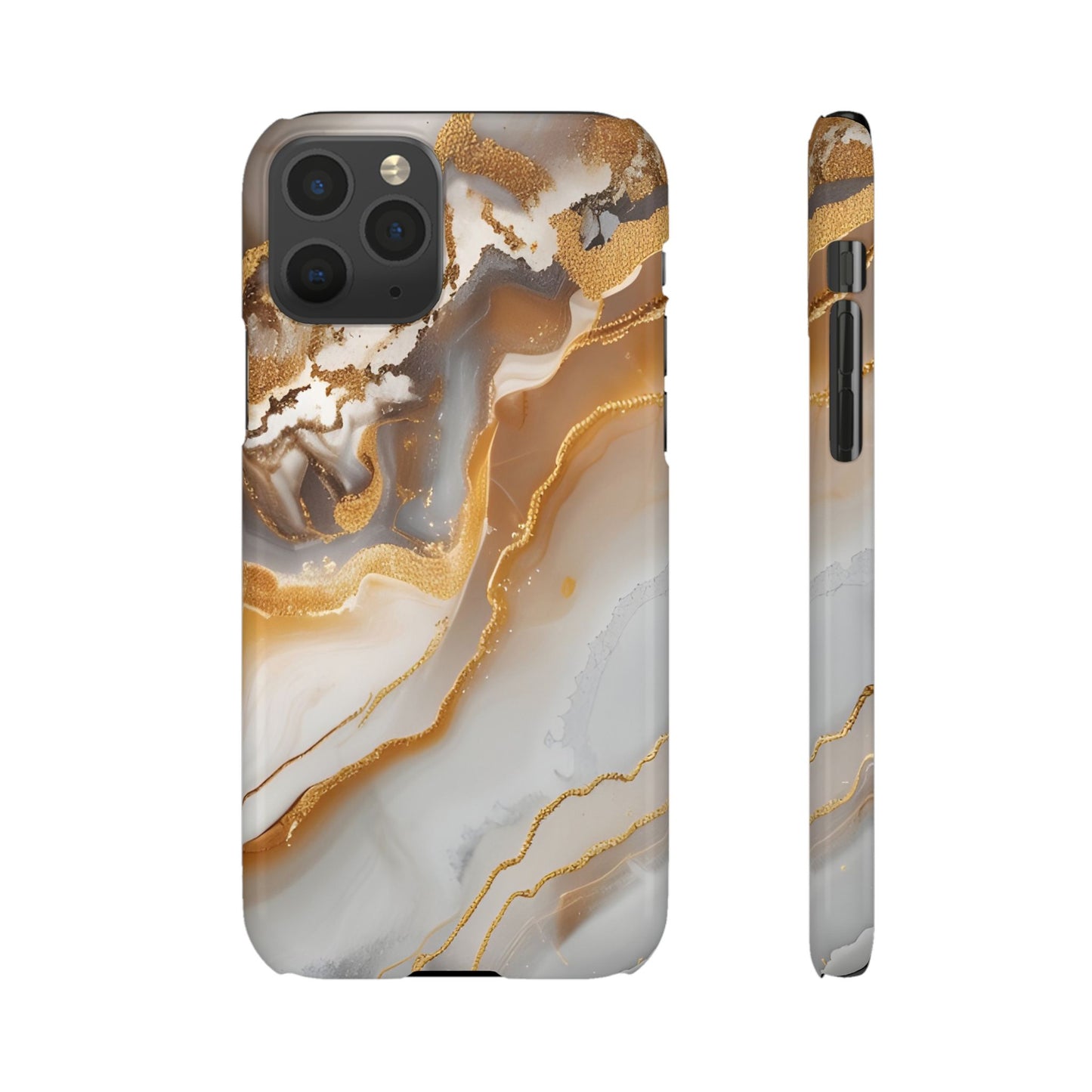 Gold Agate Phone Case – Marble Geode Snap Case