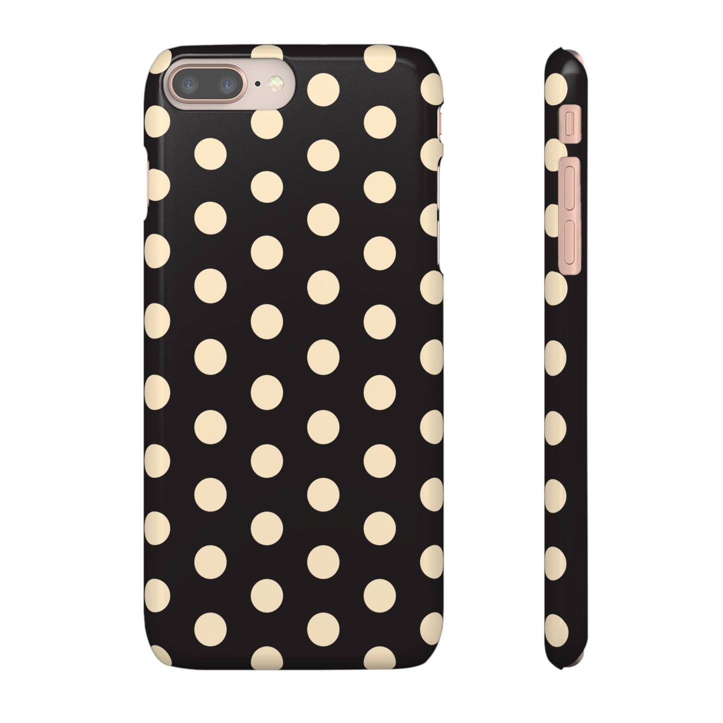 Polka Dot Snap Phone Case — Classic Black & Cream Retro Dots