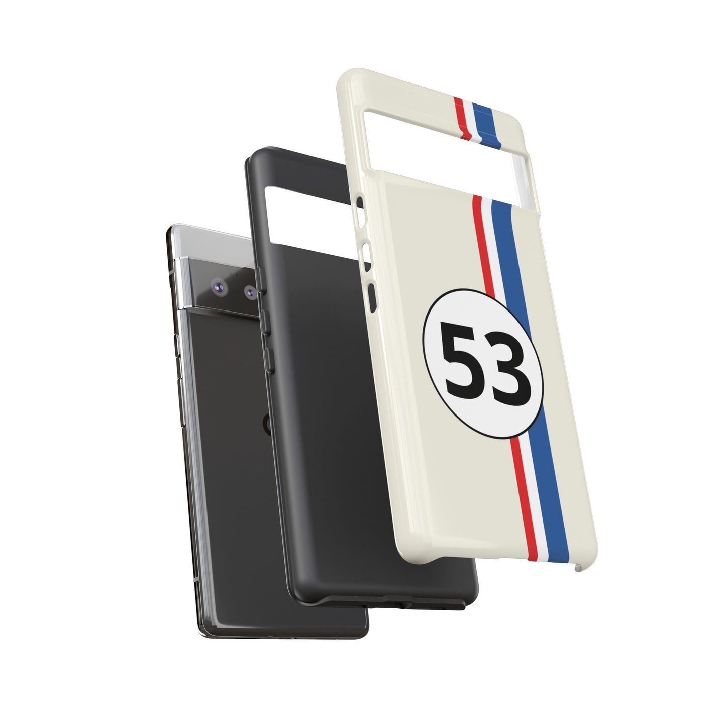 Racing Stripe Personalised Number Tough Phone Case for Apple iPhone, Samsung Galaxy and Google Pixel.