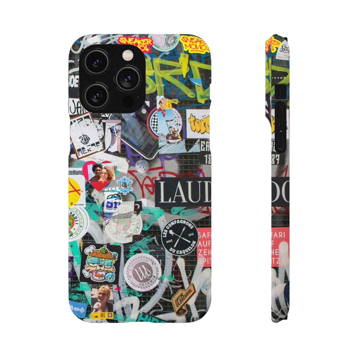 Sticker Bomb Personalised Graffiti Slim Phone Case for Apple iPhone, Samsung Galaxy and Google Pixel.