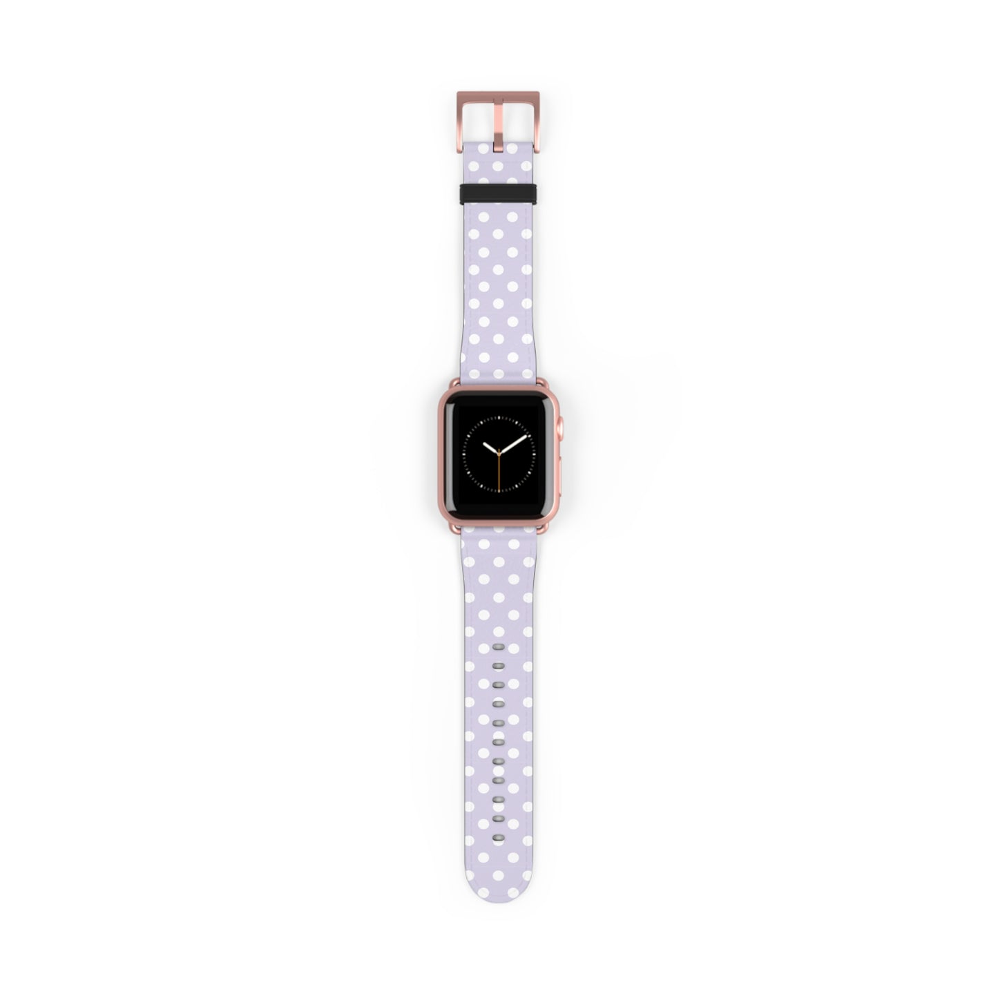 apple watch band in lavender polka dot faux leather, cute watch band for women, pastel spring accessory