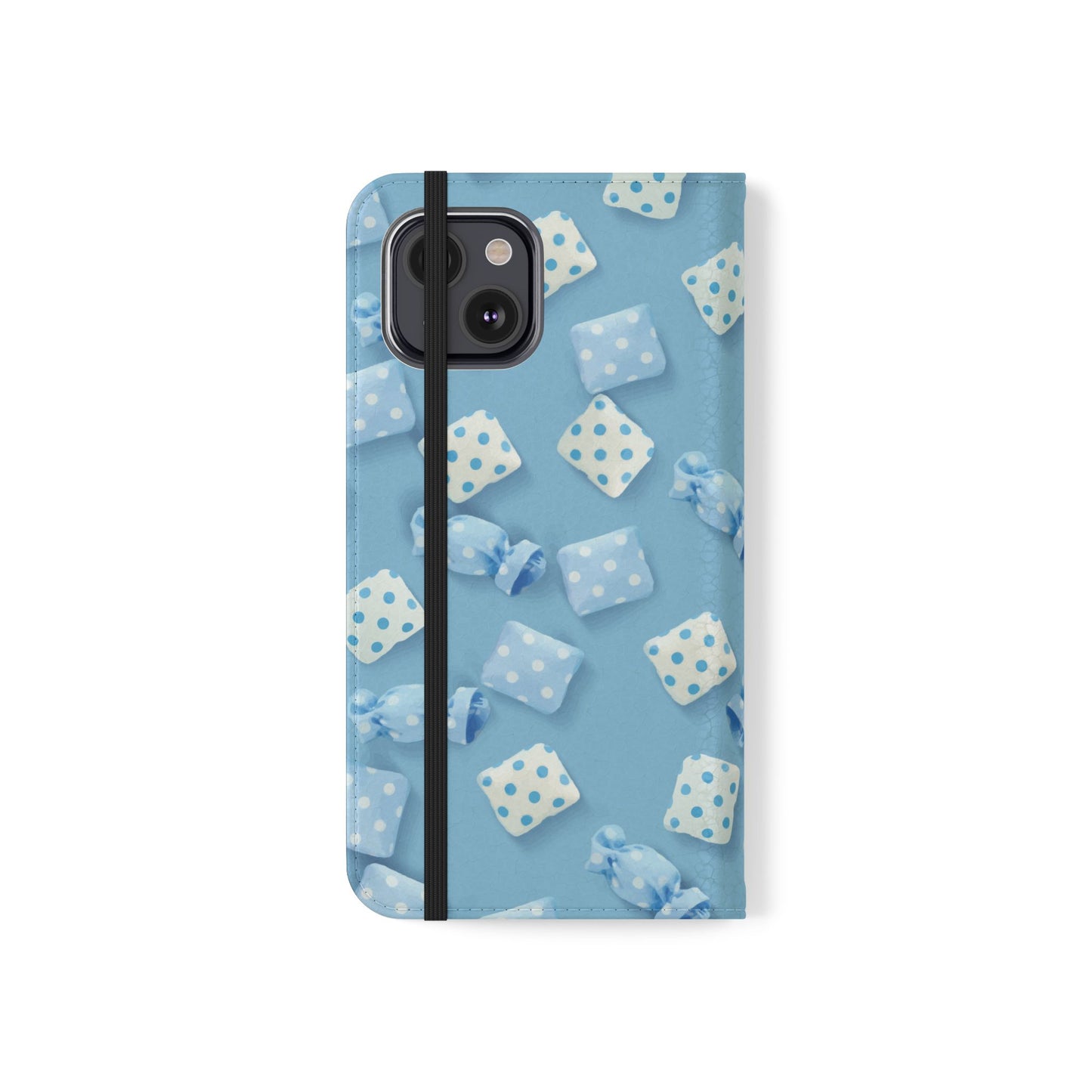 Pastel Blue Fabric Candy Flip Phone Case — Candy Wallet Cover
