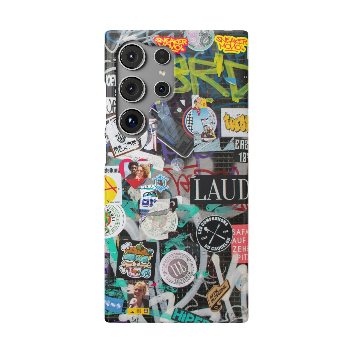Sticker Bomb Personalised Graffiti Slim Phone Case for Apple iPhone, Samsung Galaxy and Google Pixel.
