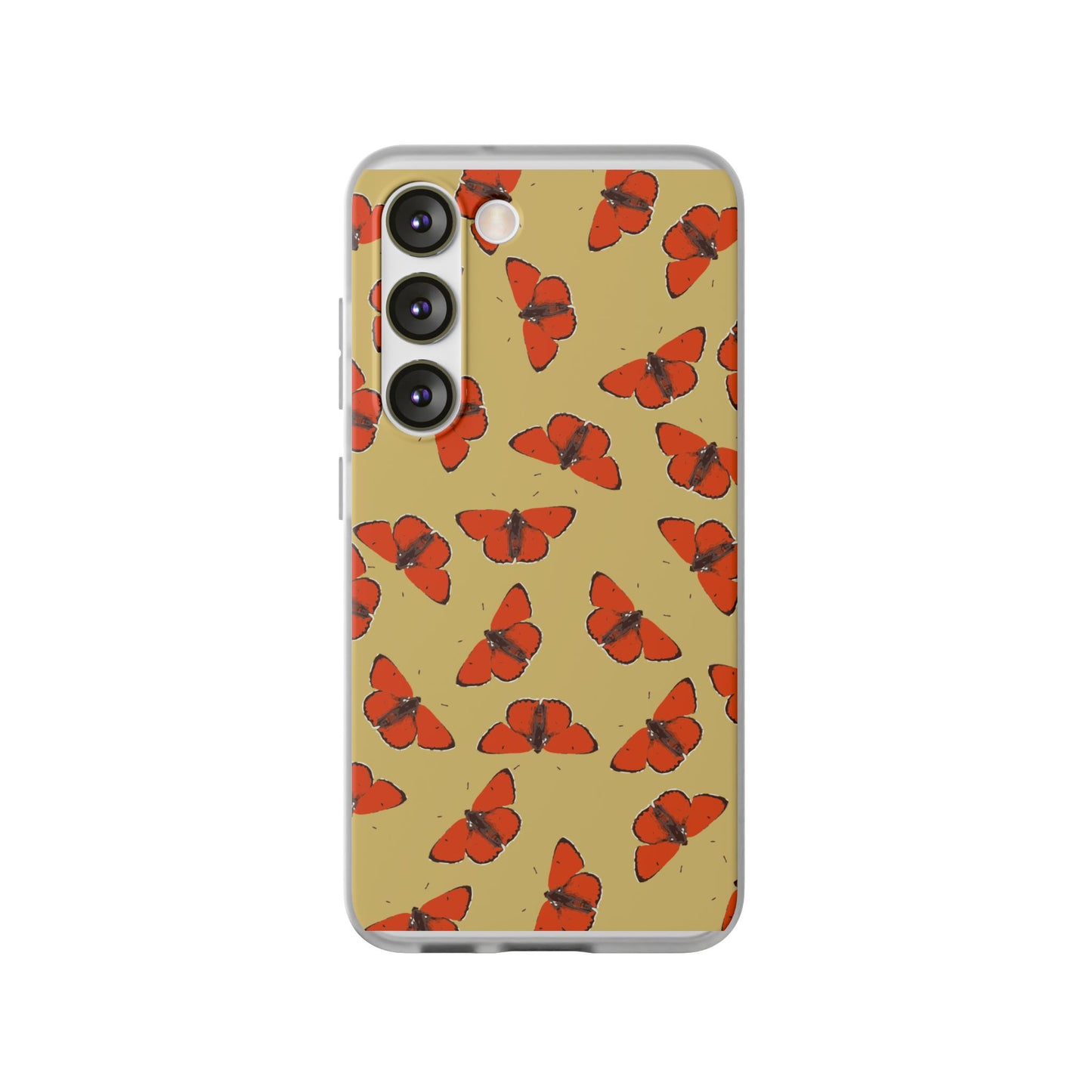 Butterfly Pattern Flexi Phone Case for Apple iPhone and Samsung Galaxy.