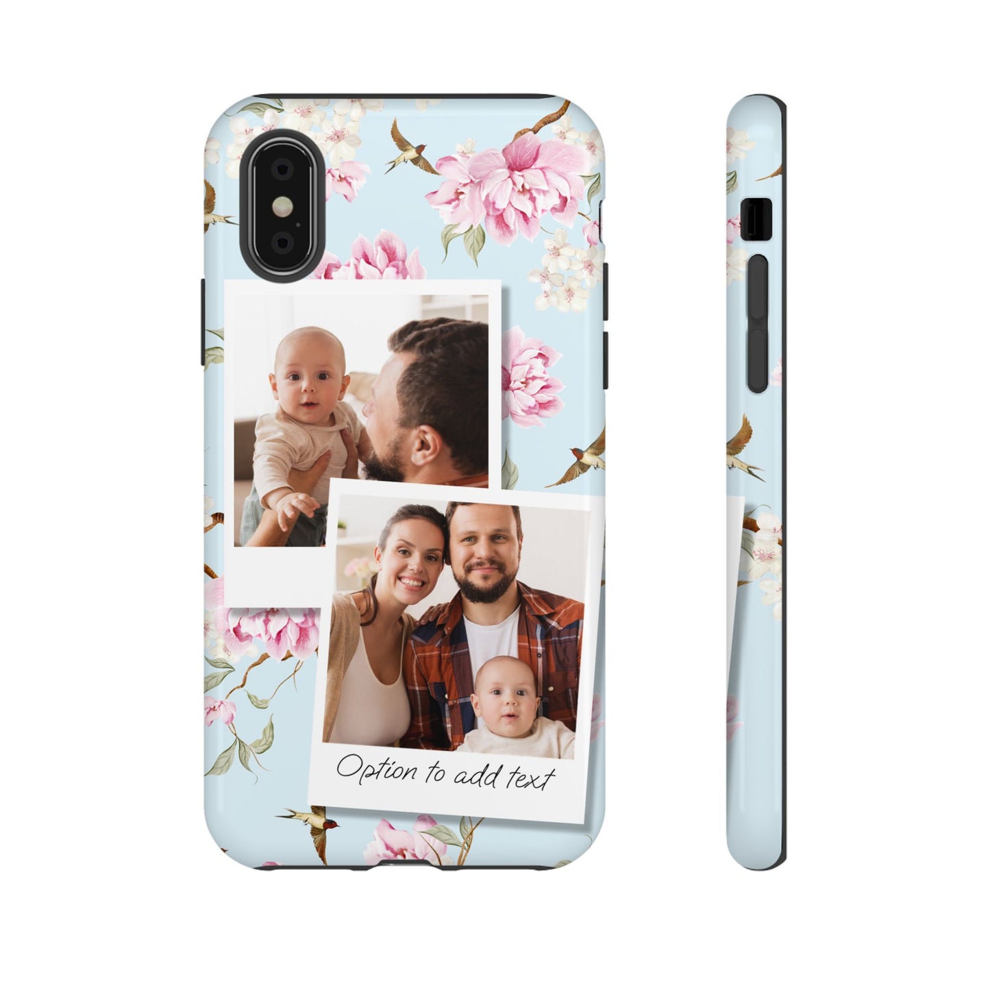 Two image Personalised Floral Photo Collage Tough Case — Personalised Family Phone Case