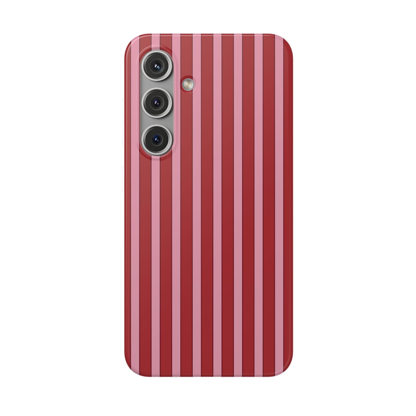 Red Vertical Stripe Protective Flexi Case for Apple iPhone, Samsung Galaxy.
