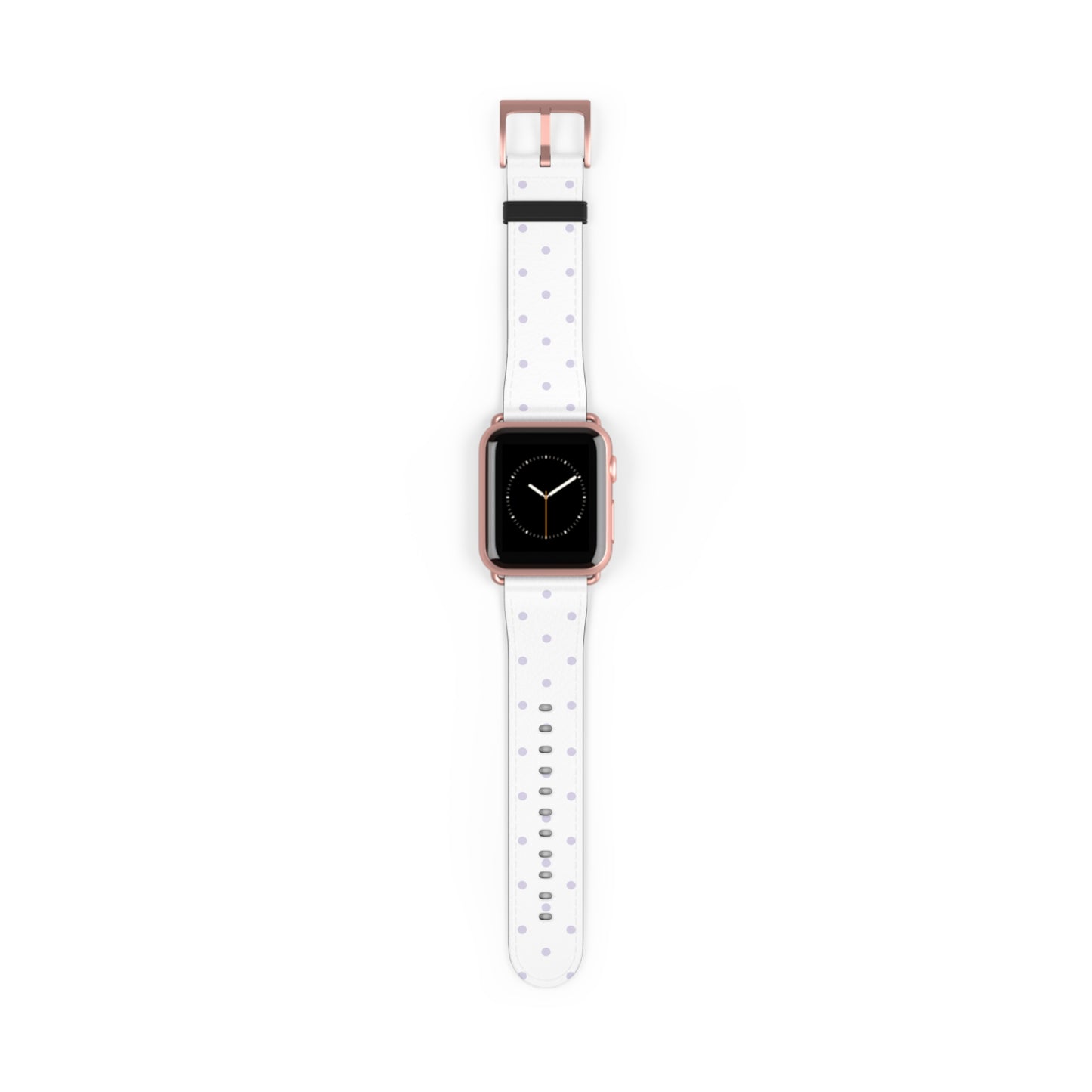 apple watch band with white polka dot design, minimal lavender dots, cute women’s casual watch strap