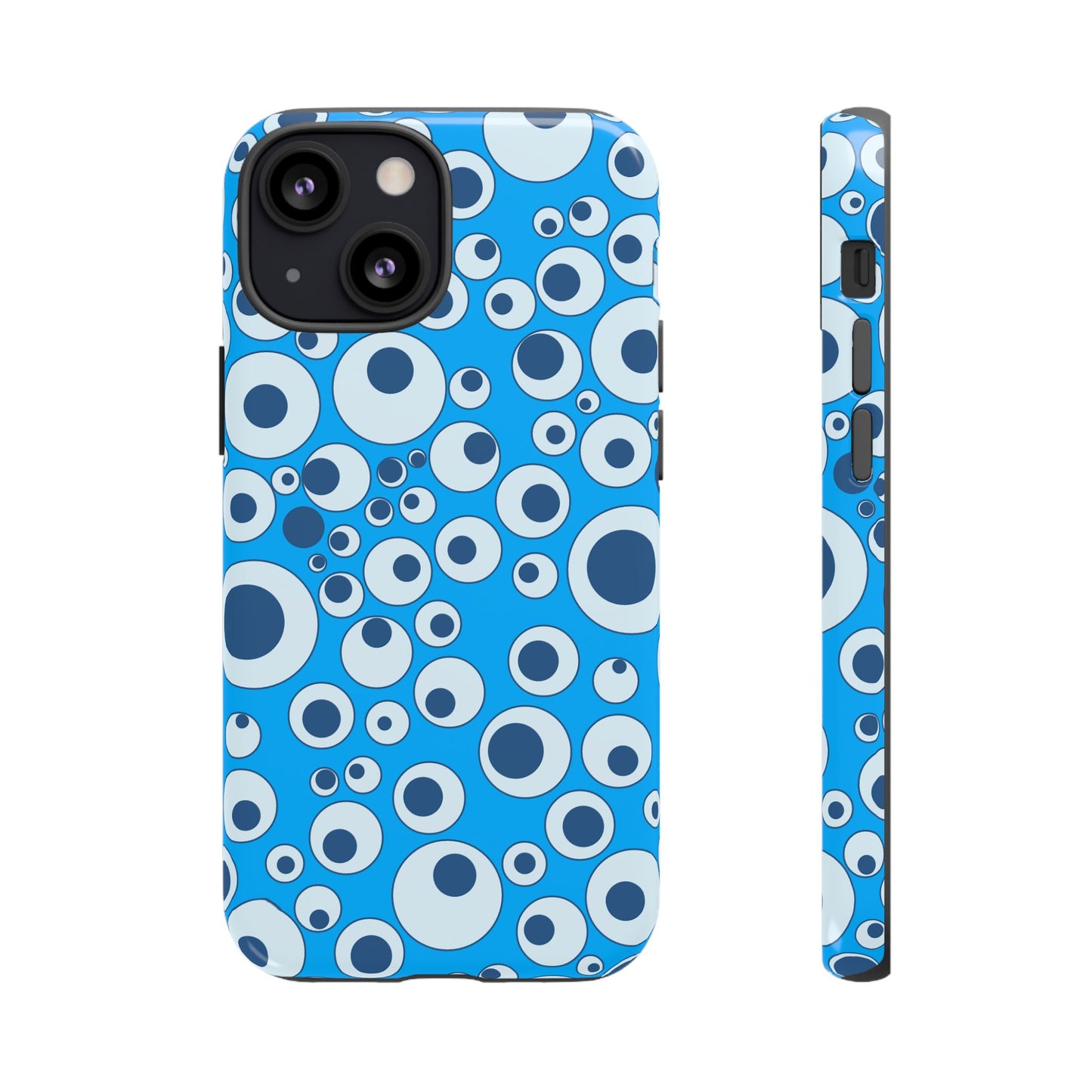 Blue Bubble Pattern Tough Phone Case — Retro Pop Circles Design