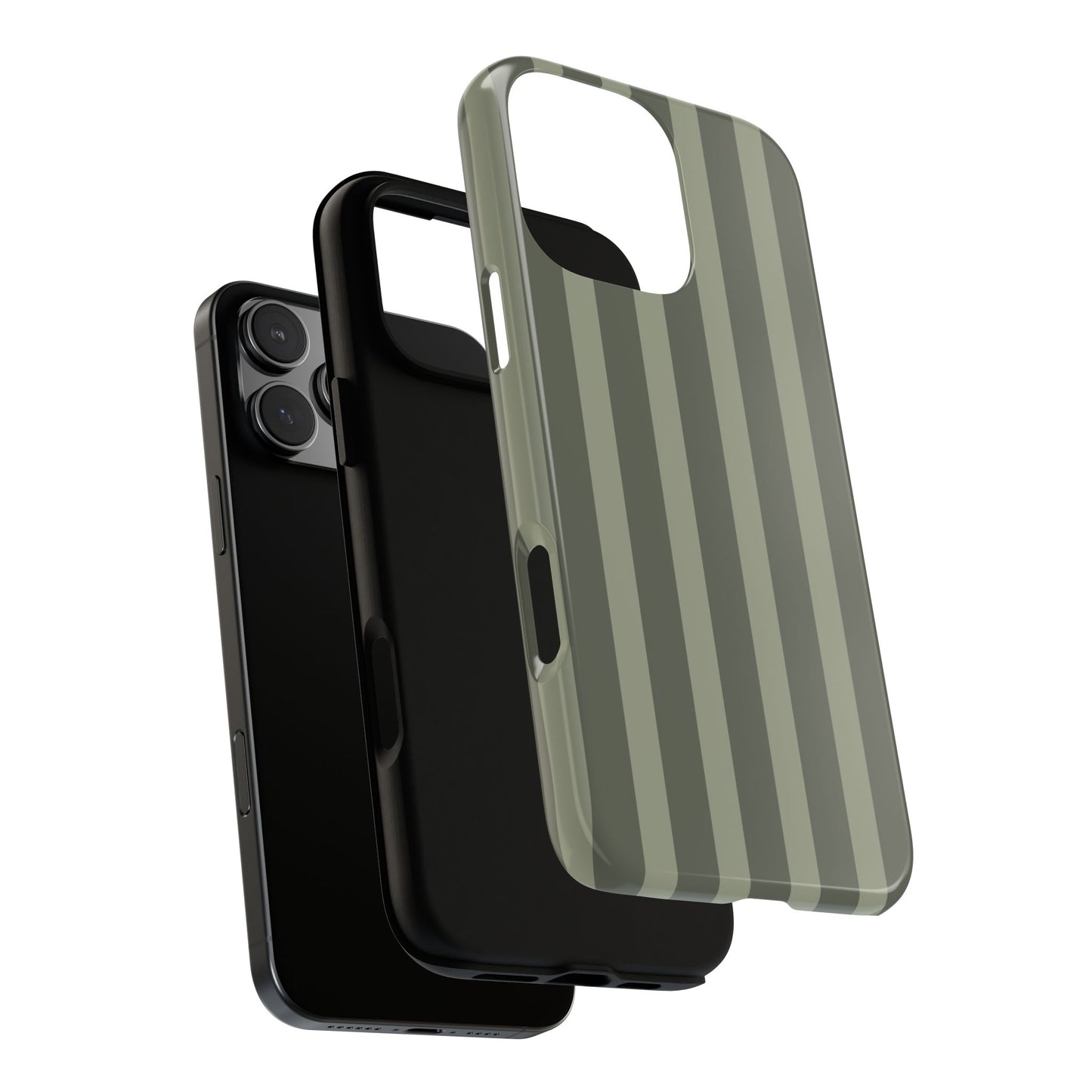 Olive Striped Tough Phone Case — Durable Military-Inspired Protective Cover