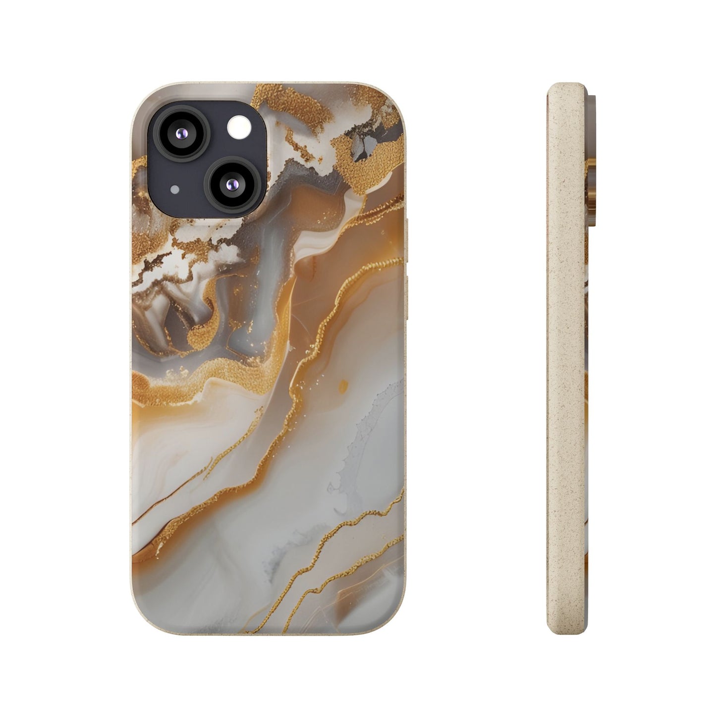 Biodegradable Marble Phone Case — Earth-Tone Agate, Eco-Friendly Phone Cover for Apple iPhone and Samsung Galaxy.
