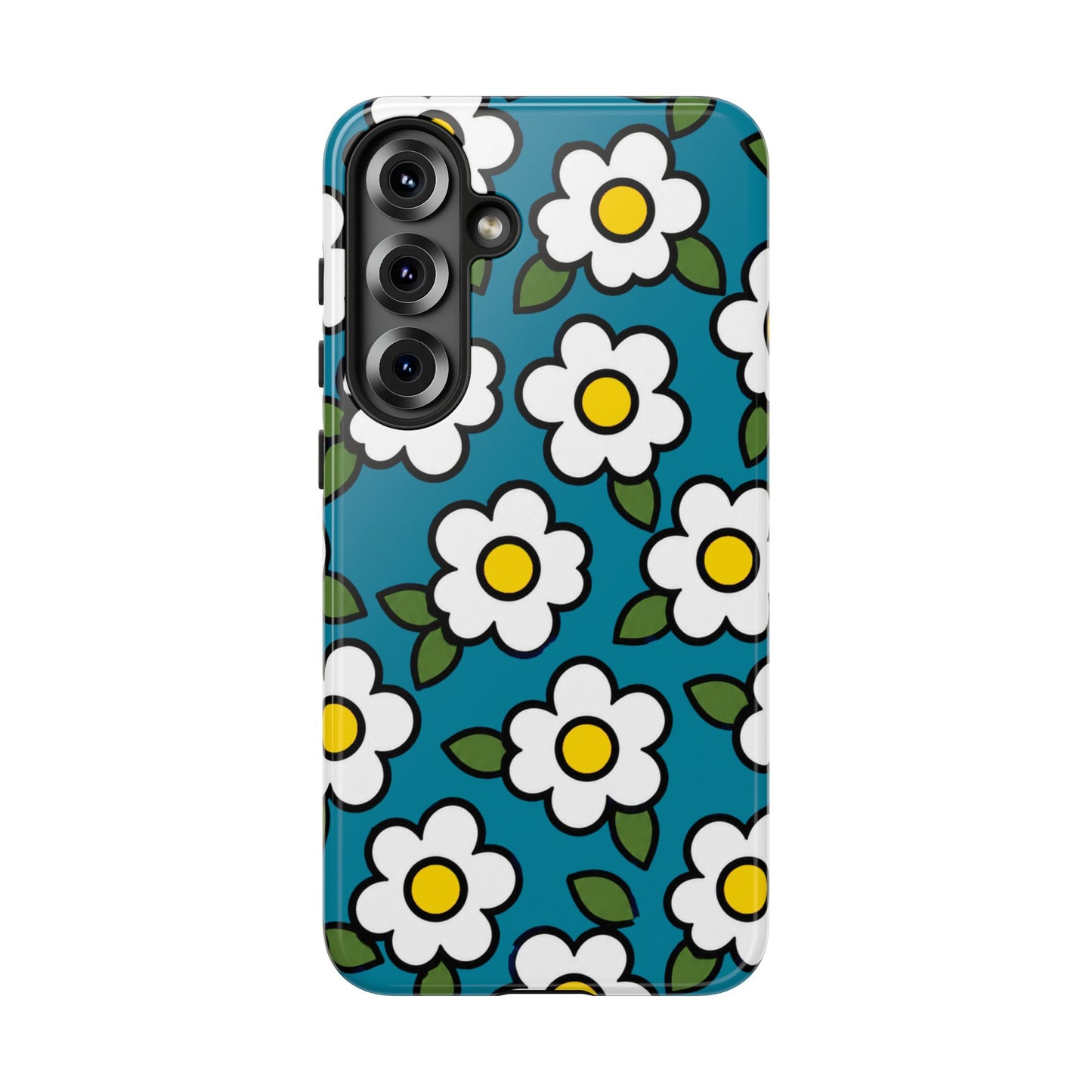 Blue Daisy Tough Phone Case — Floral Protective iPhone Cover