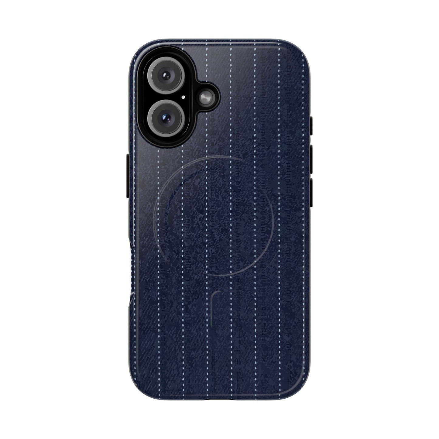 MagSafe Tough Phone Case — Navy Pinstripe Magnetic Protective Cover
