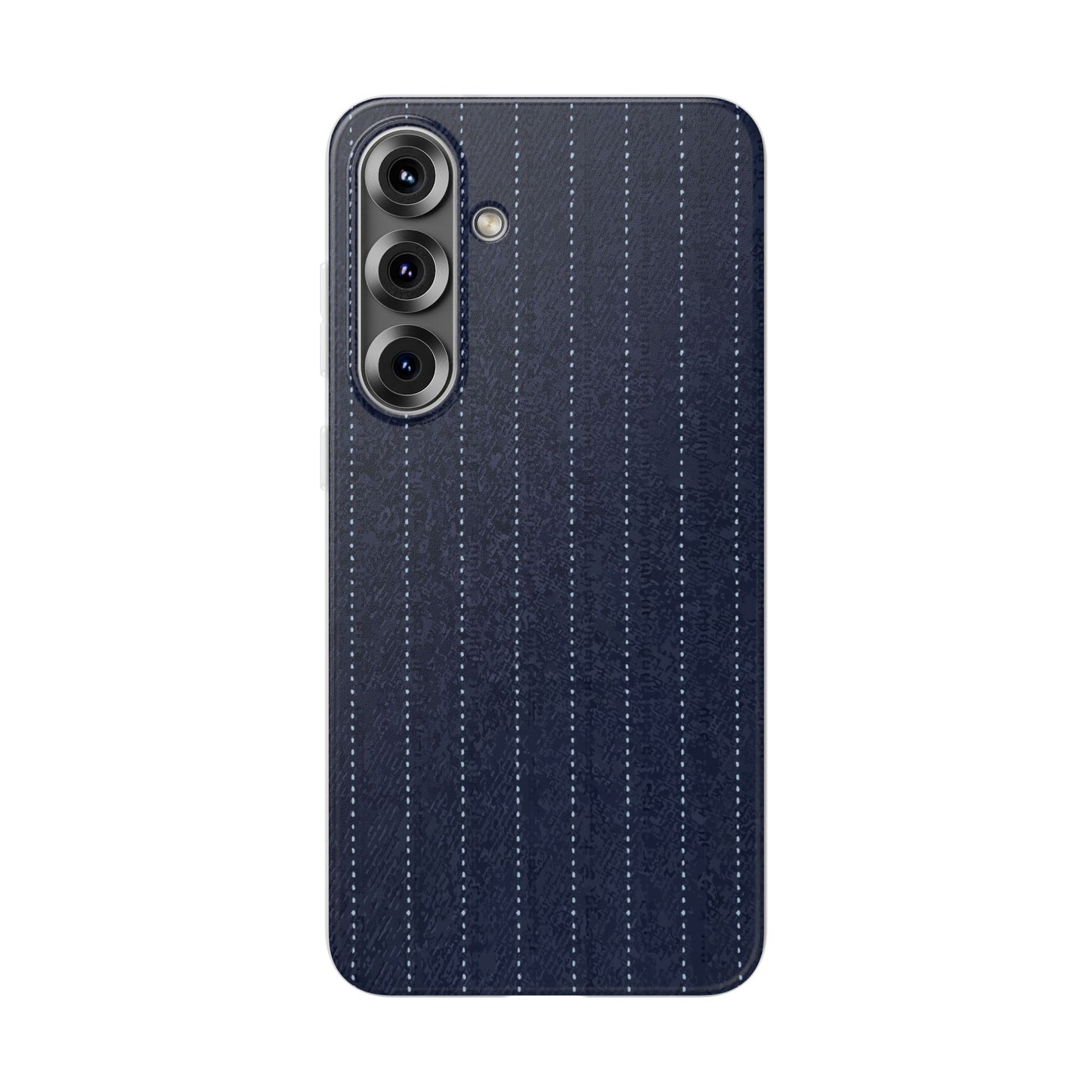Navy Pinstripe Flexi Phone Case for Apple iPhone, Samsung Galaxy.