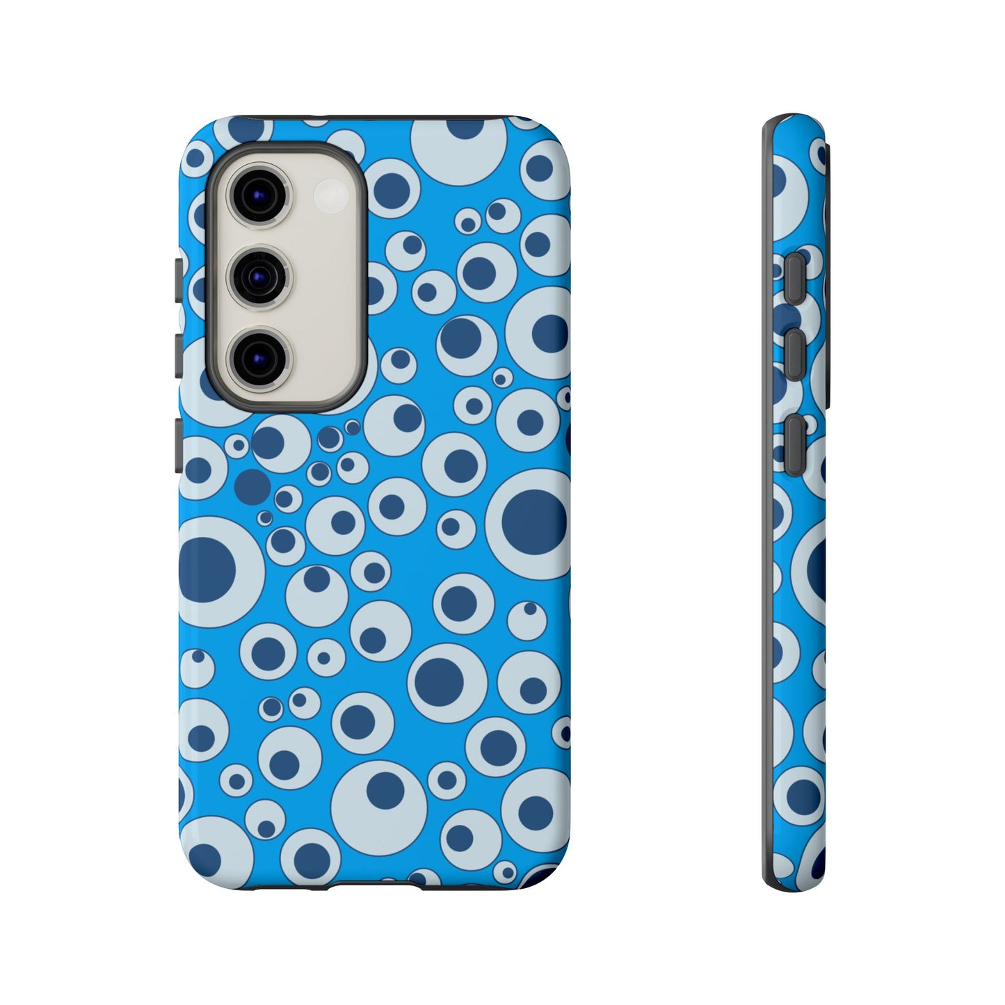 Blue Bubble Pattern Tough Phone Case — Retro Pop Circles Design