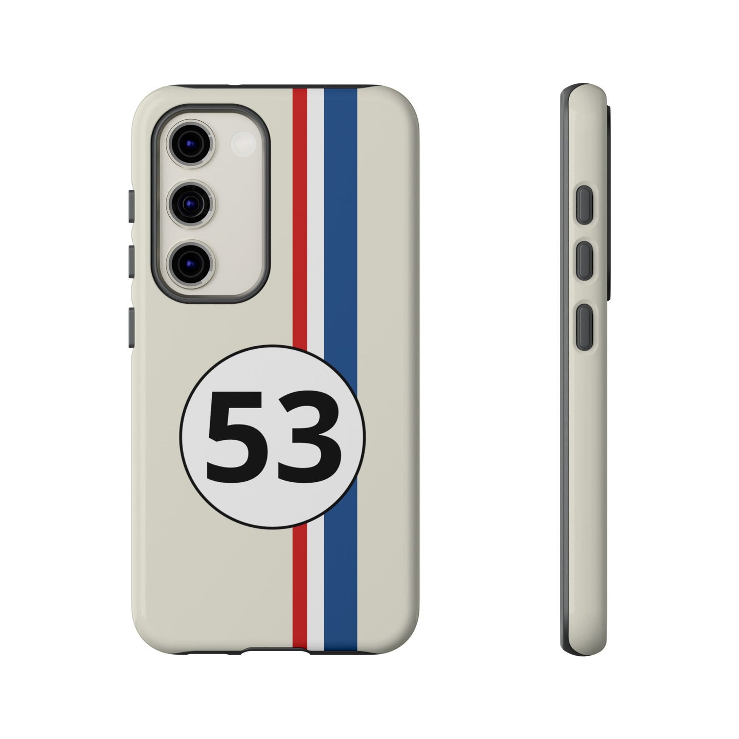 Racing Stripe Personalised Number Tough Phone Case for Apple iPhone, Samsung Galaxy and Google Pixel.