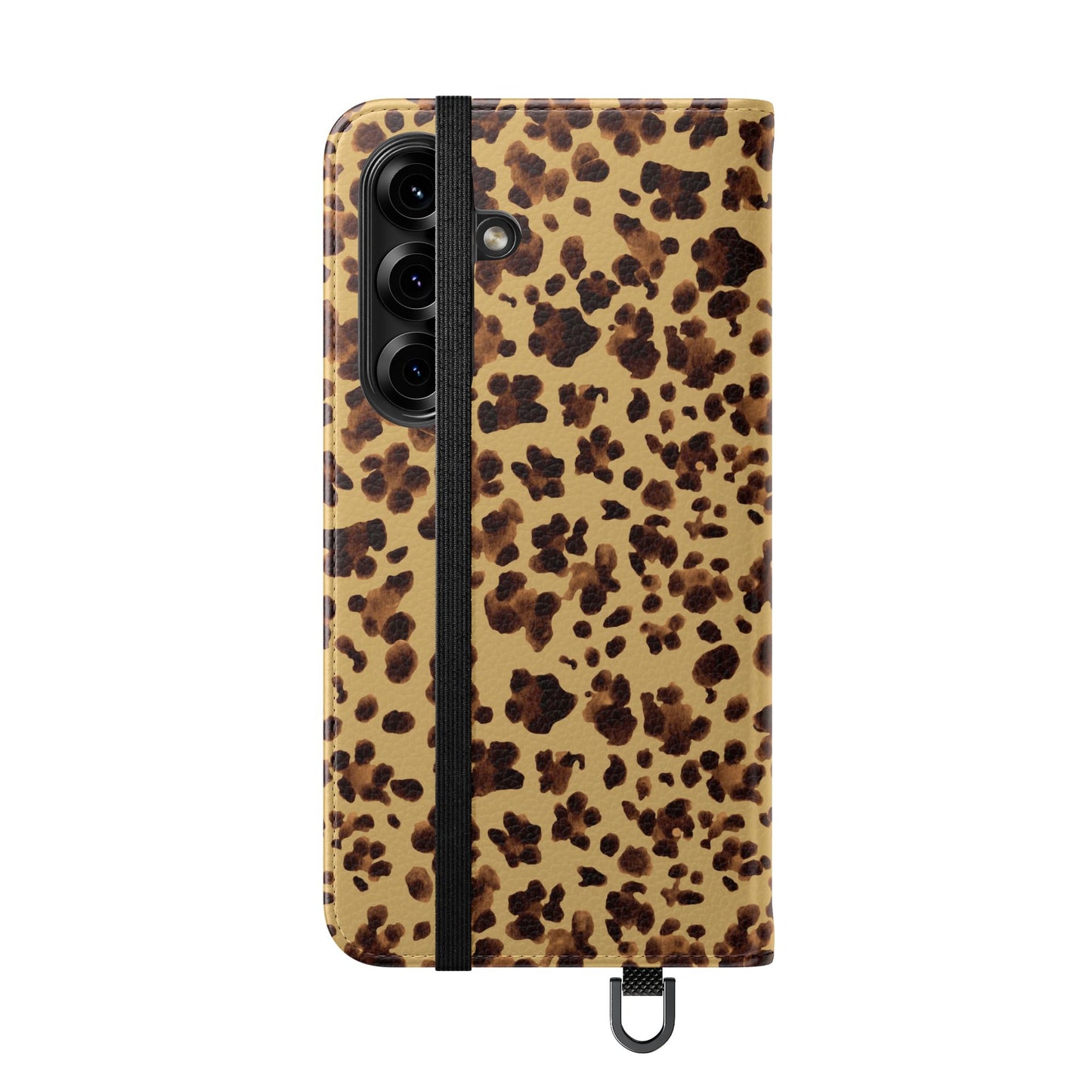 Leopard Print watercolour Flip Phone Case - Stylish Wallet Folio Cover with Card Slots