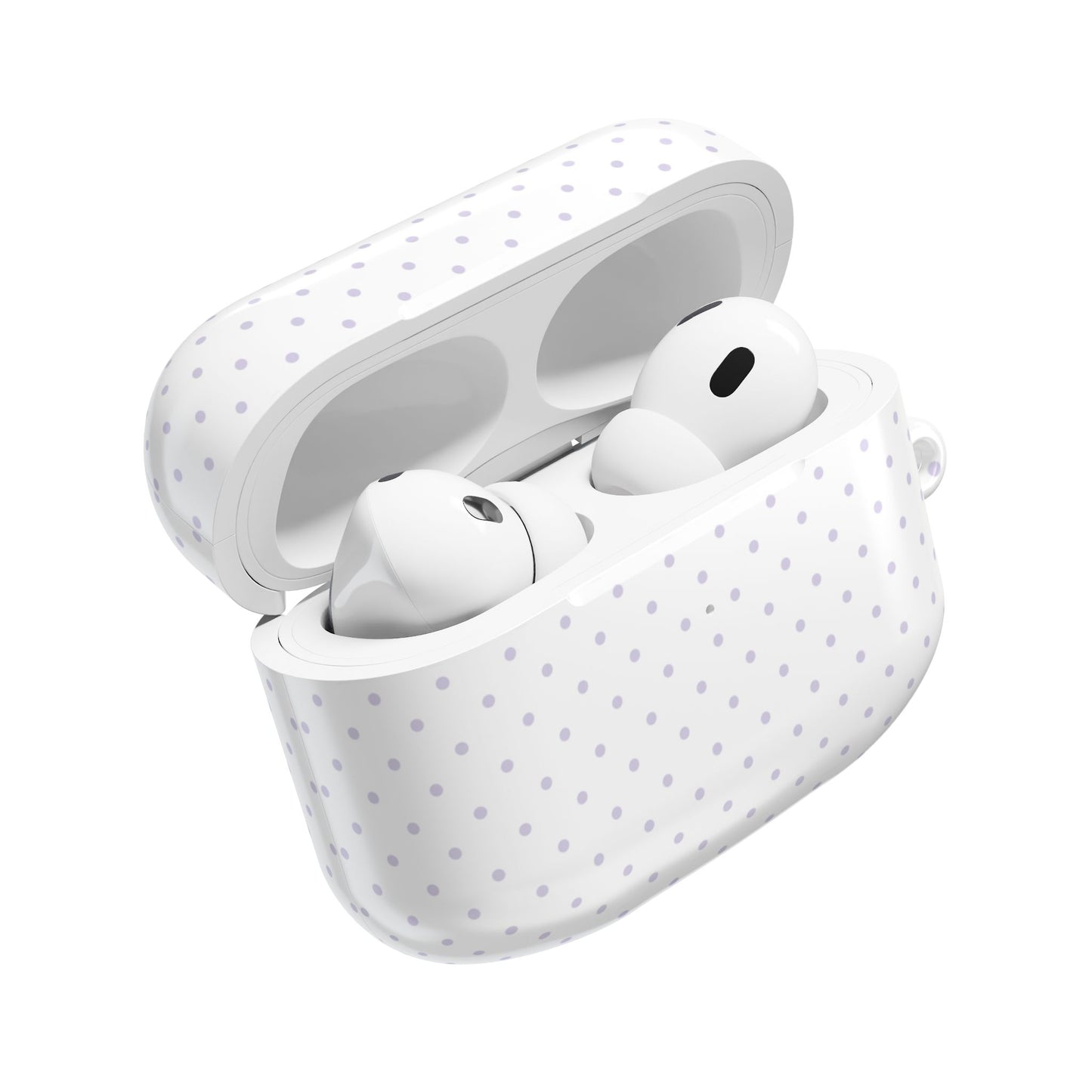 White and Violet Pastel Polka Dot AirPod Case — Classic Pastel White and Violet Polka Dot Protective Cover