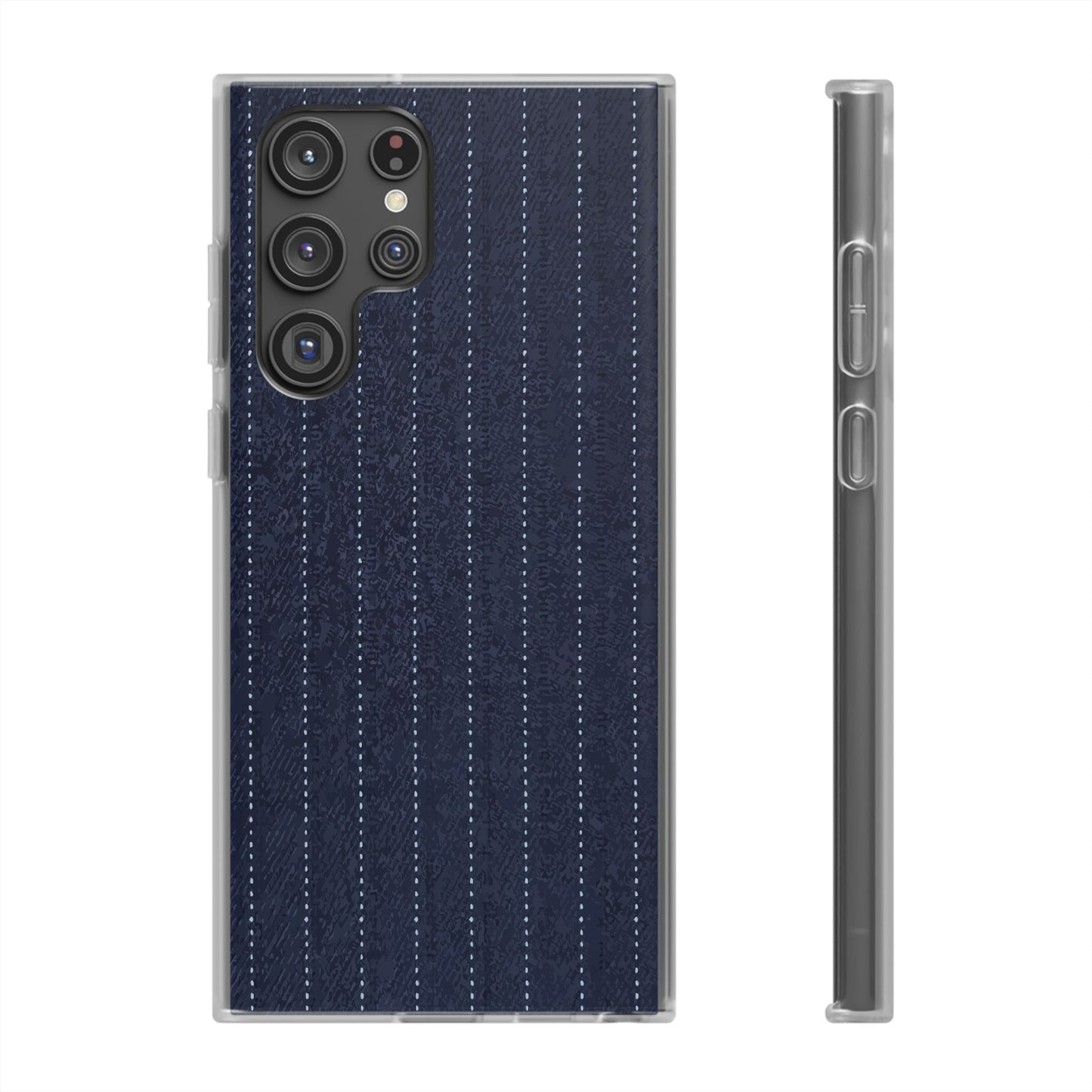 Navy Pinstripe Flexi Phone Case for Apple iPhone, Samsung Galaxy.